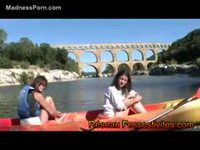 Pair of mature whores canoeing in adult diapers